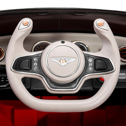 12V Kids Electric Ride on Car with Remote Control and LED Lights - Bentley Style Toy Gift