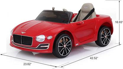 12V Licensed Bentley Style Kids Electric Ride On Car with Remote Control - Perfect Gift for Young Drivers