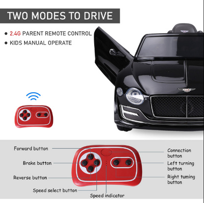 12V Electric Ride-on Car for Kids with Parent Remote Control - Bentley Style Toy Vehicle