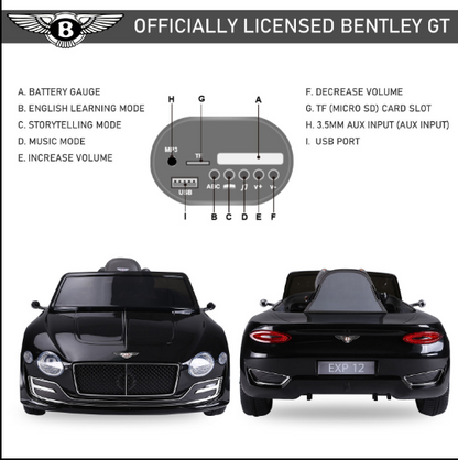 Remote Control Bentley Style Electric Car for Kids - 12V Ride-on Toy