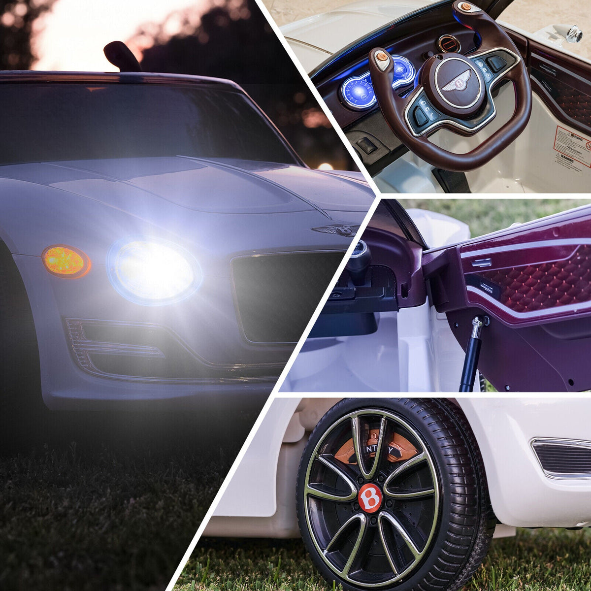 12V Electric Ride-on Car for Kids with Remote Control - Bentley Style Design