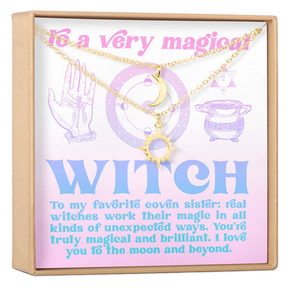 Best Witches Sun and Moon Pendants Necklace Set