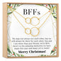 Besties Christmas Double Circles Necklace Set