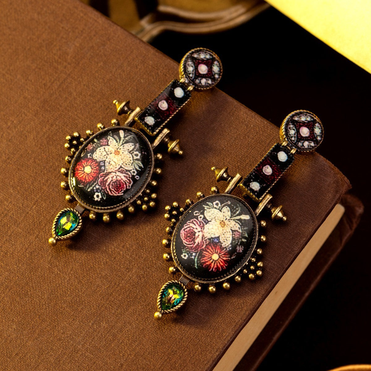 New Chinese Style Ethnic Inspired Vintage Print Earrings