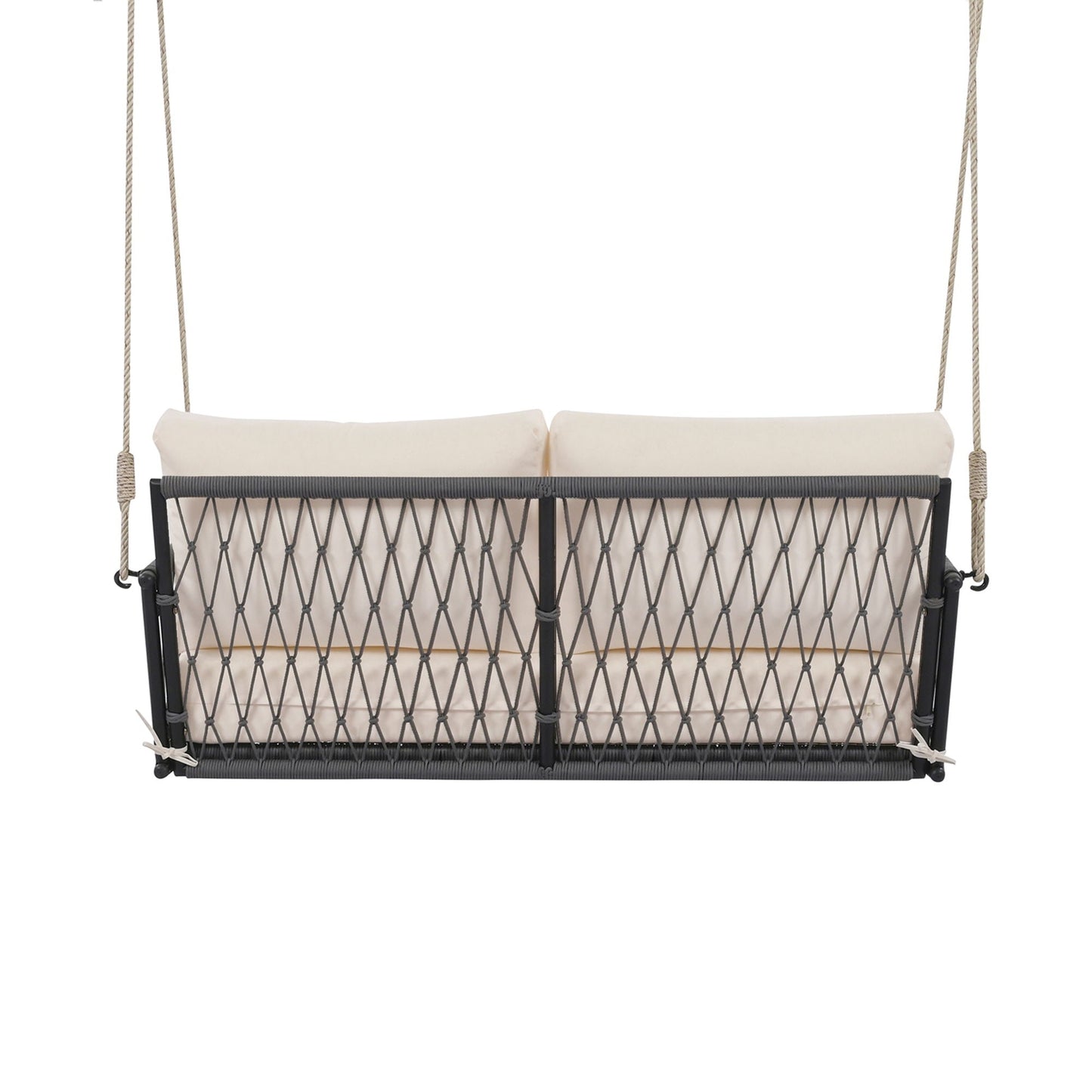 Outdoor Swing Sofa With Soft Cushions For Patio - Beige