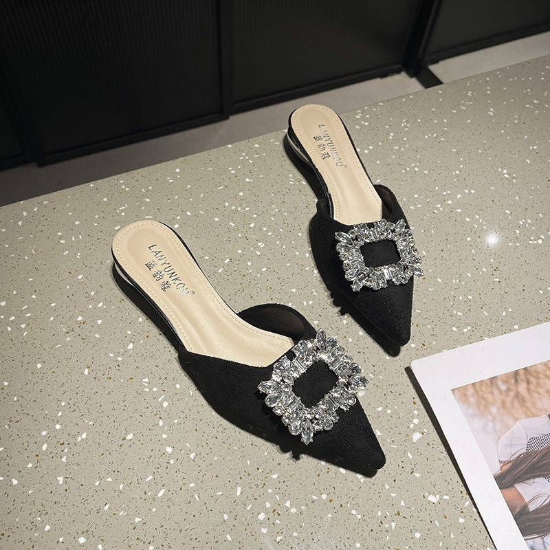 SpringSummer New Closed-toe Half-slipper For Women