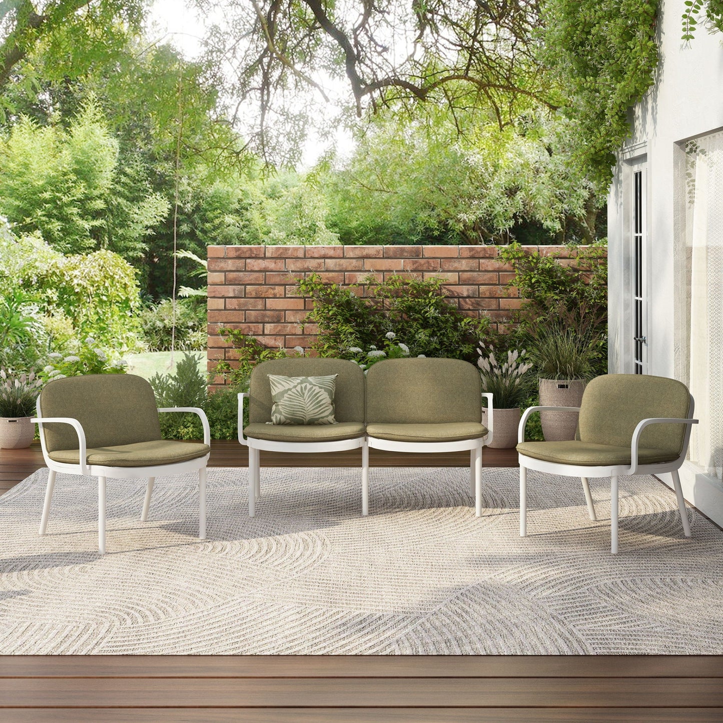 Luna Outdoor Patio 3 Pieces Chat Set