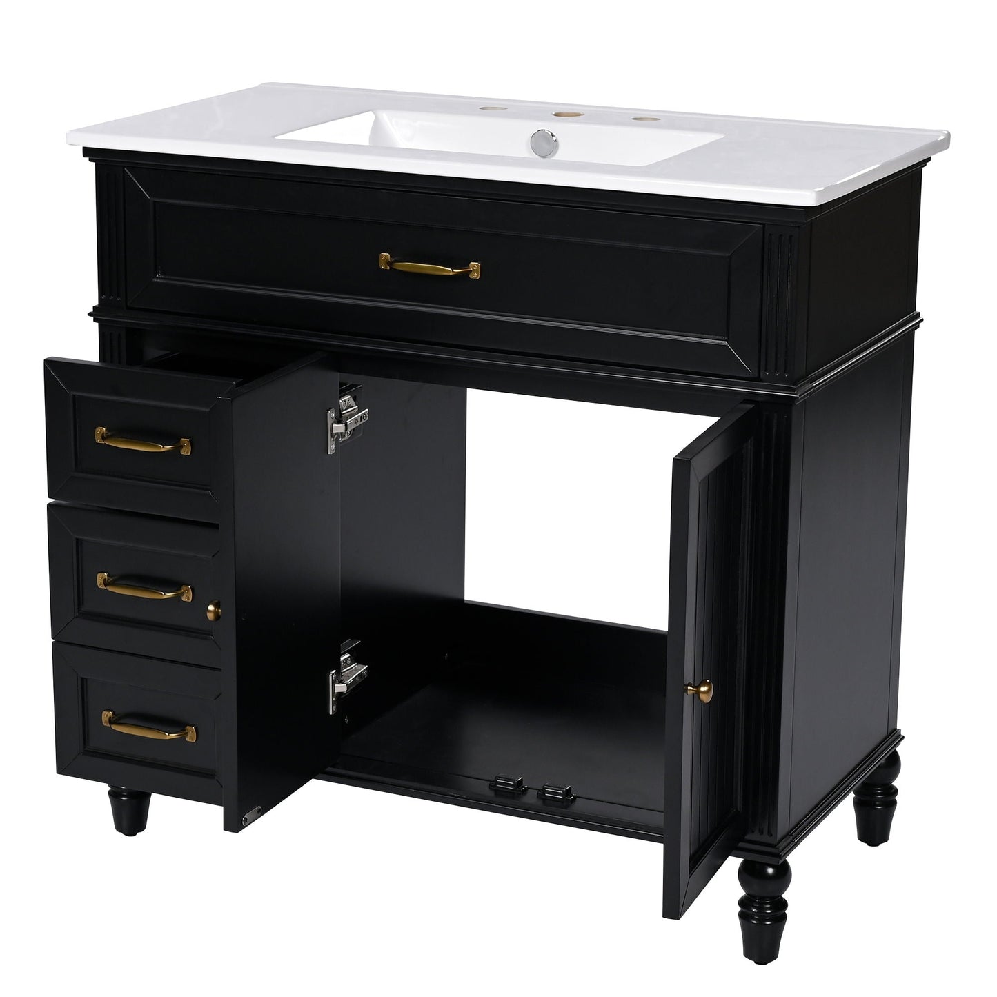 Bathroom Vanity With Sink, Freestanding Cabinet & Drawers
