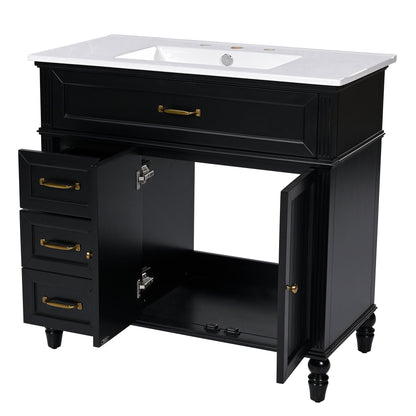 Bathroom Vanity With Sink, Freestanding Cabinet & Drawers
