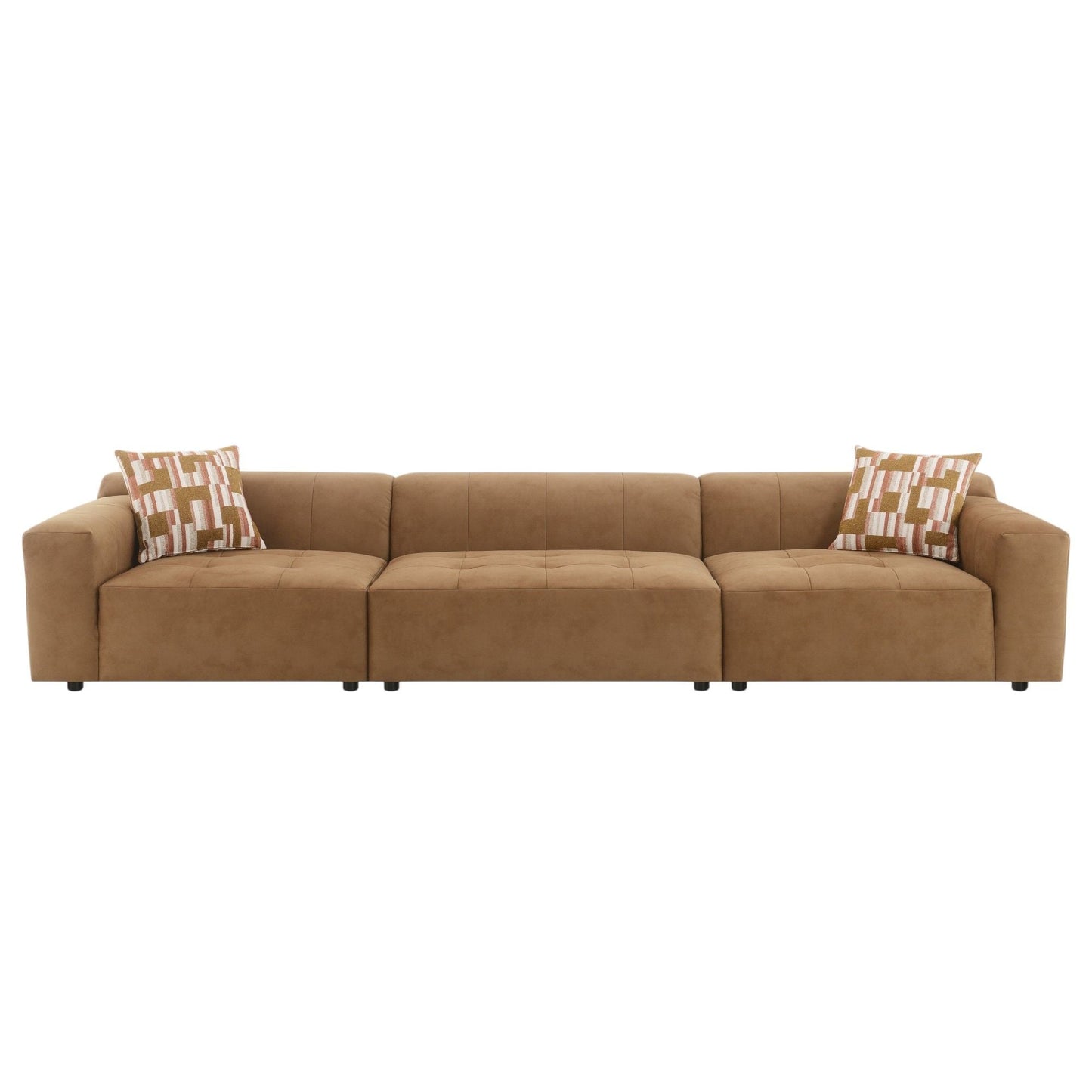Modular Sofa Set With 2 Matching Toss Pillows - Chocolate