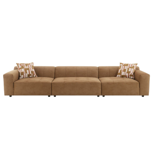 Modular Sofa Set With 2 Matching Toss Pillows - Chocolate