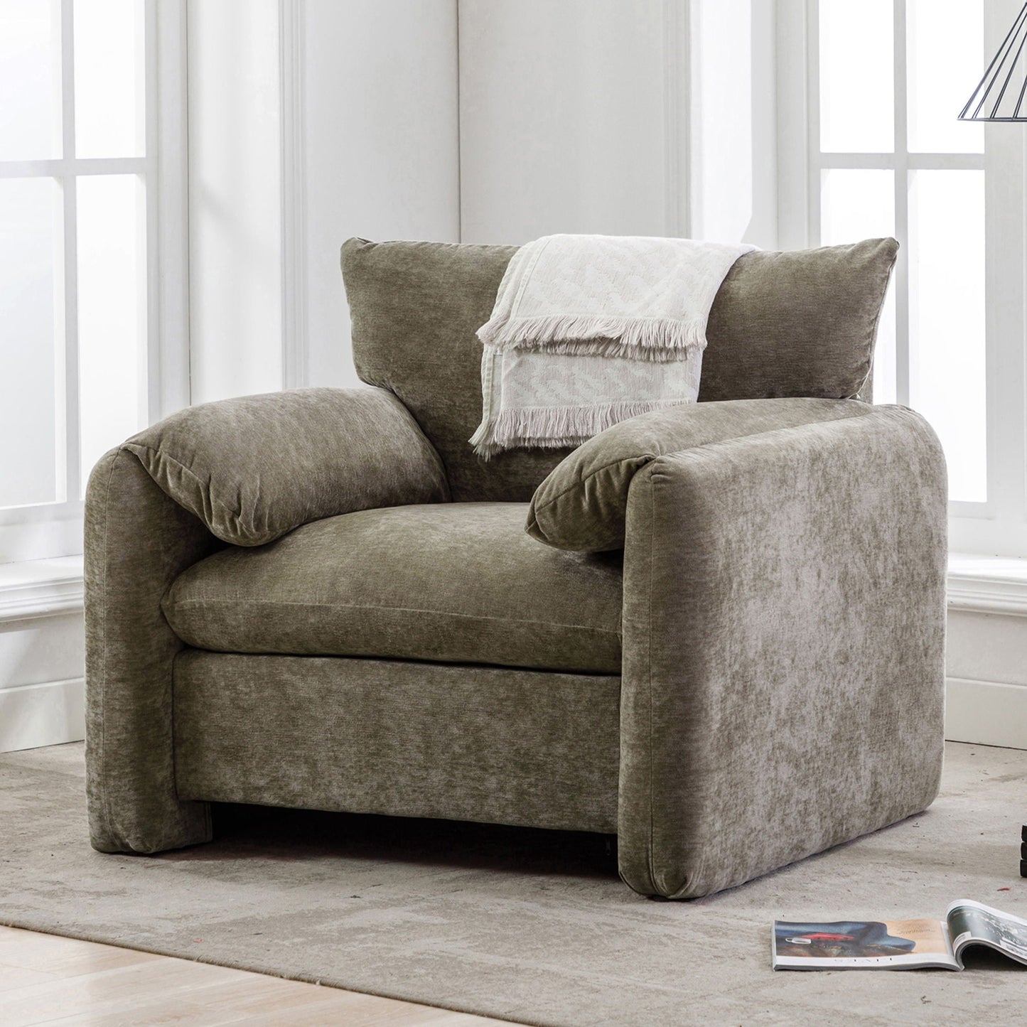 Oversized Accent Single Sofa Lounge Chair - Matcha Green