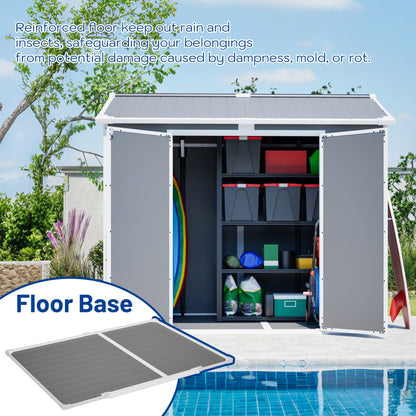Plastic Utility Shed 8x6 ft with Floor – Lockable Storage Shed