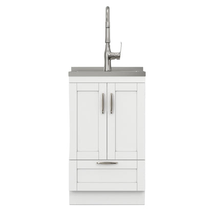 Reed - Deluxe Laundry Cabinet With Pull-Out Faucet And Stainless Steel Sink