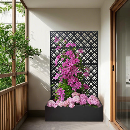 Metal Planter Raised Garden Bed with Trellis