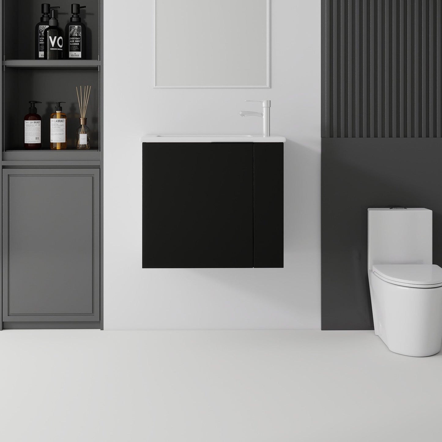 22 Inch Floating Bathroom Vanity with Sink, Soft-Close Door, Ceramic Sink, Plywood