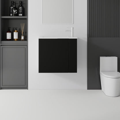 22 Inch Floating Bathroom Vanity with Sink, Soft-Close Door, Ceramic Sink, Plywood