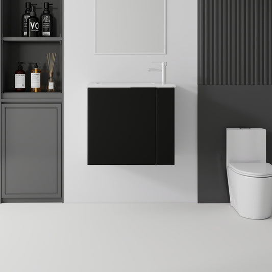 22 Inch Floating Bathroom Vanity with Sink, Soft-Close Door, Ceramic Sink, Plywood