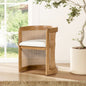 Lilith - Curved Upholstered Dining Chair, Stain Resistant High - White Pepper