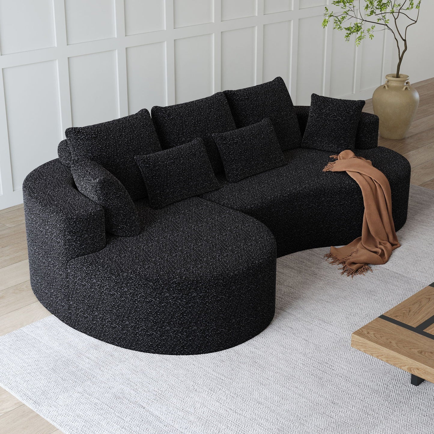 Curved Oversized Sectional Sofa With Extra Deep Seat