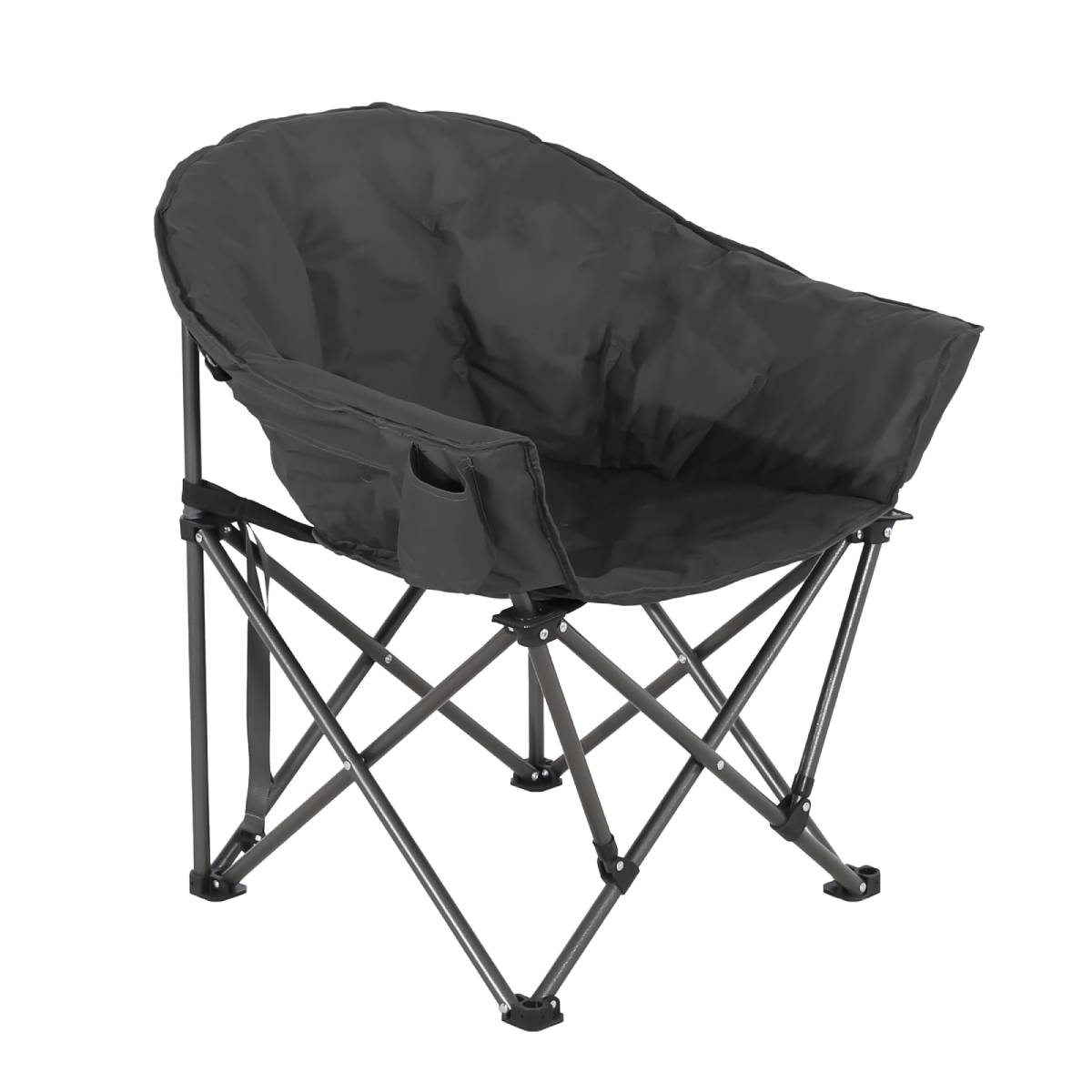 Set of 2 Oversized Camping Chairs with Side Pocket
