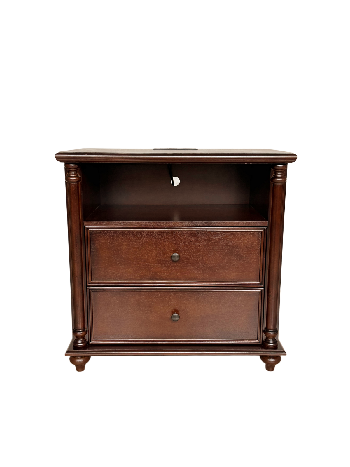 28" Nightstand with Charging Station, Rustic
