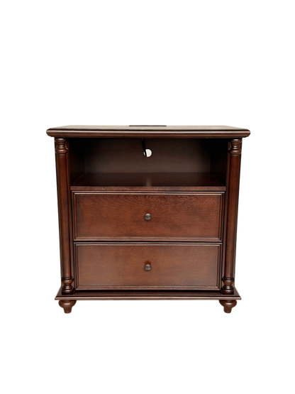 28" Nightstand with Charging Station, Rustic