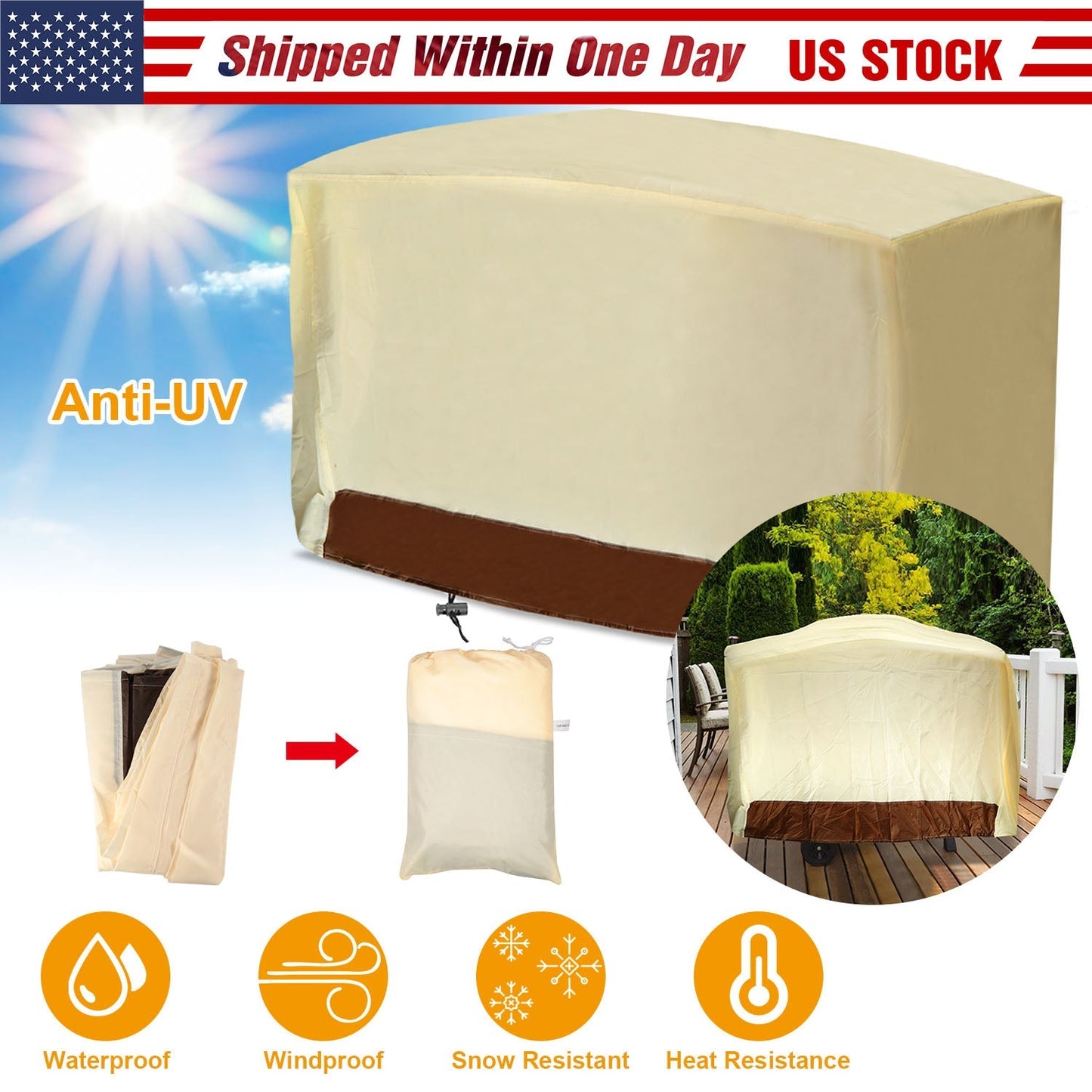 210D Waterproof Outdoor BBQ Grill Cover Windproof Dustproof Patio Gas Grill Oven Protector Oxford Cloth Garden