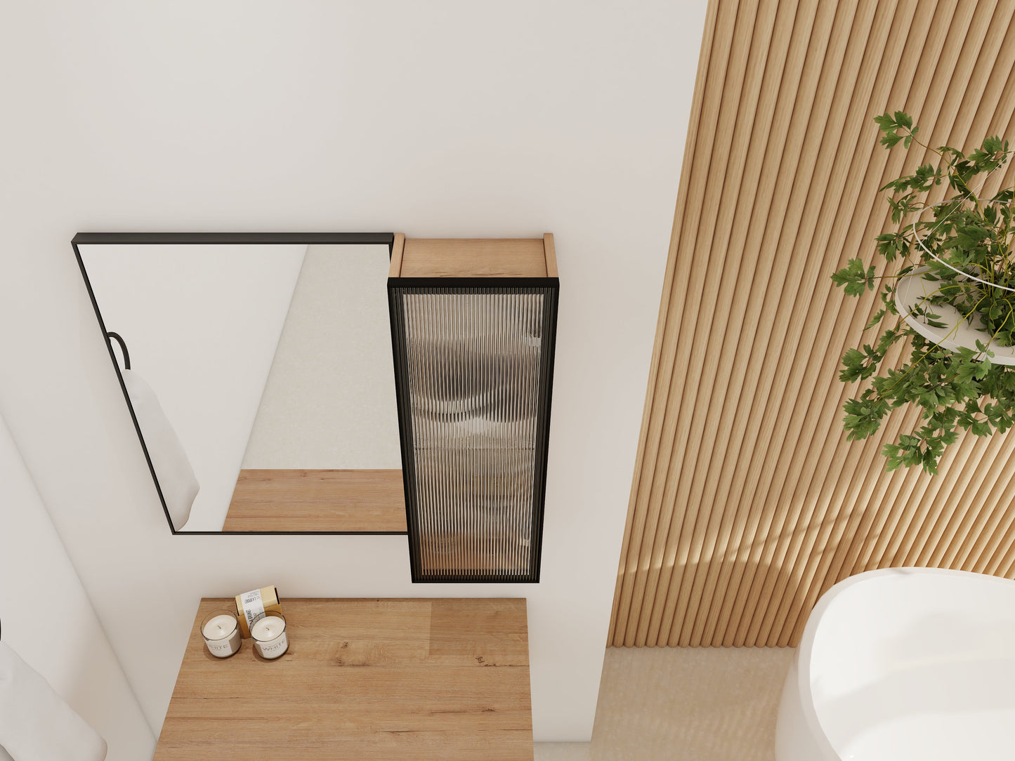 10'' Bathroom Wall Mirror Cabinet with Acrylic Door
