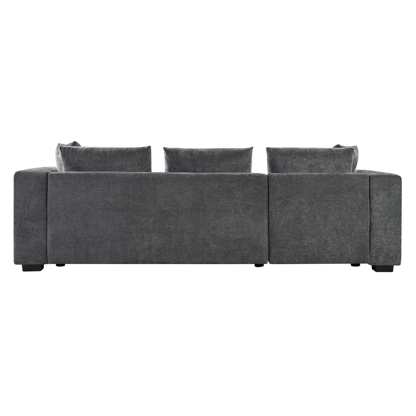 Modern L Shaped Sectional Sofa With Upholstery And Wooden Storage