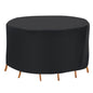 91x43in Circular Table Cover 6-Seat UV Water Resistant Outdoor Furniture Protector For Small Round Table Chairs Set