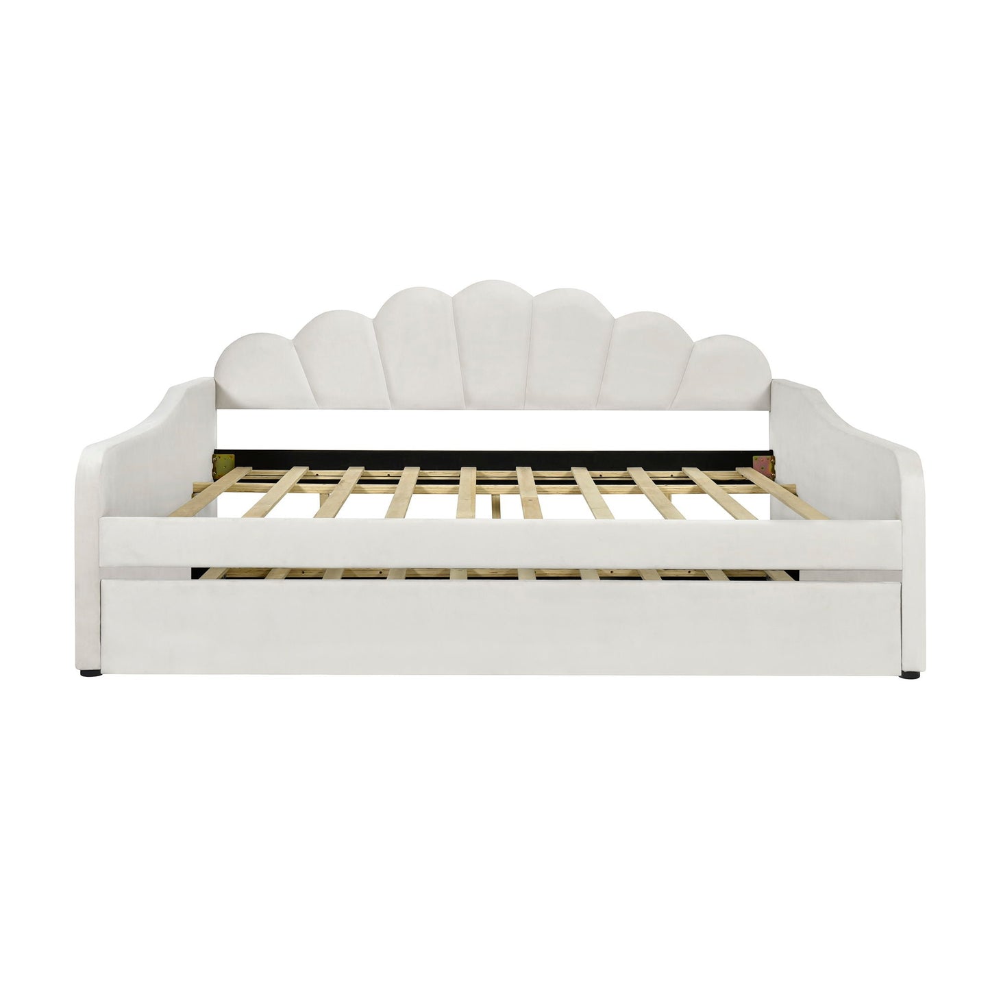 Upholstery Daybed Frame With Shell Shaped Backrest