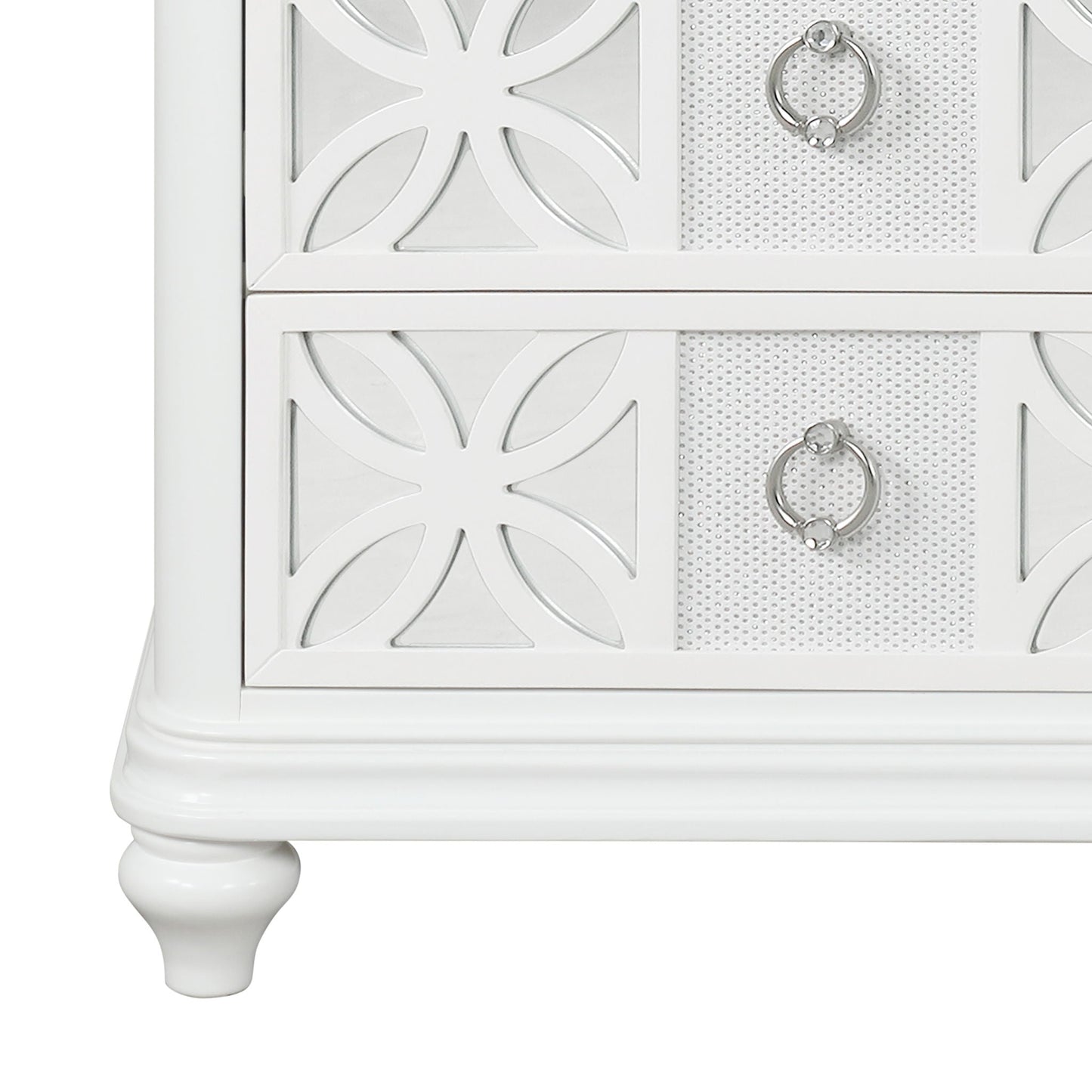 Abigale - Nightstand With Mirror Top, LED Lighting (Includes Mirror And Nightstand) - White
