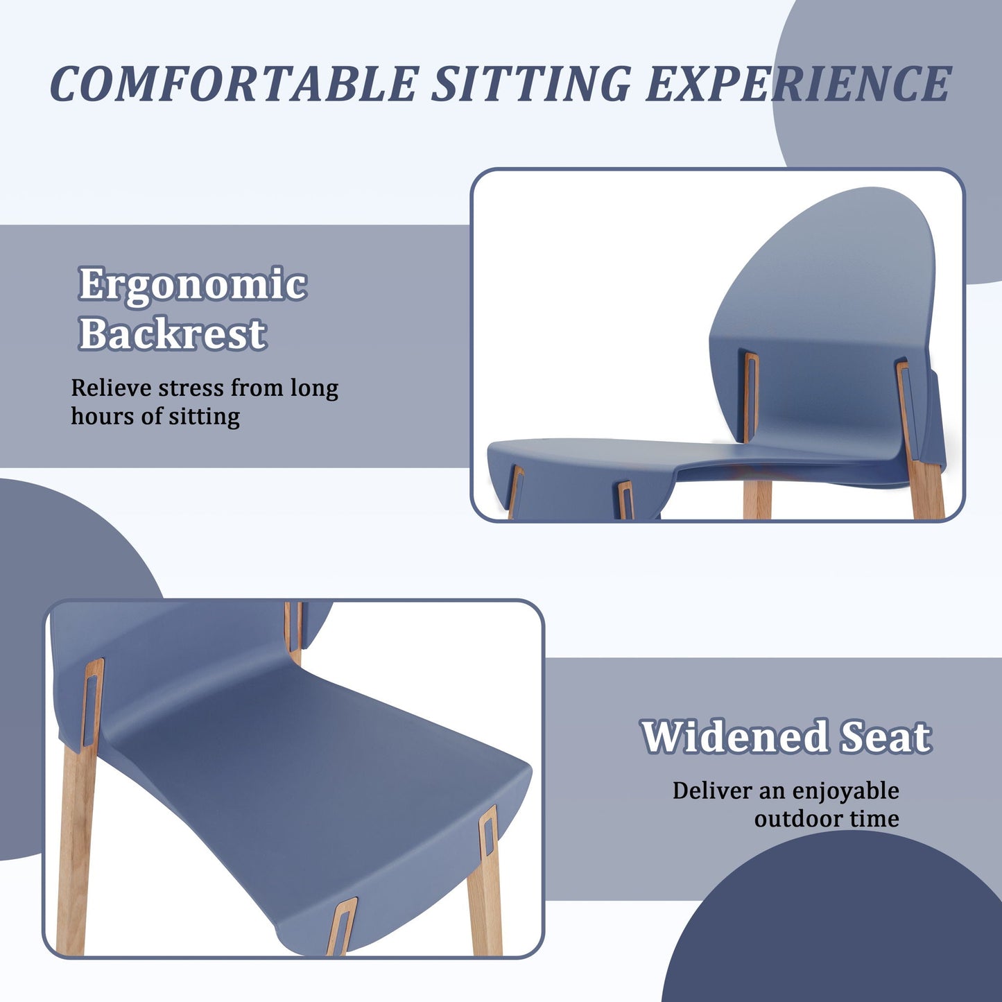 4 Piece Set Of Single Chairs, Traditional Elements With Round Table