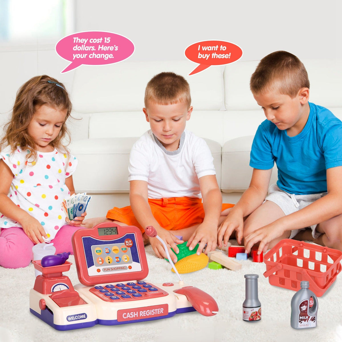 GBruno Cash Register Pretend Play Cashier Toy