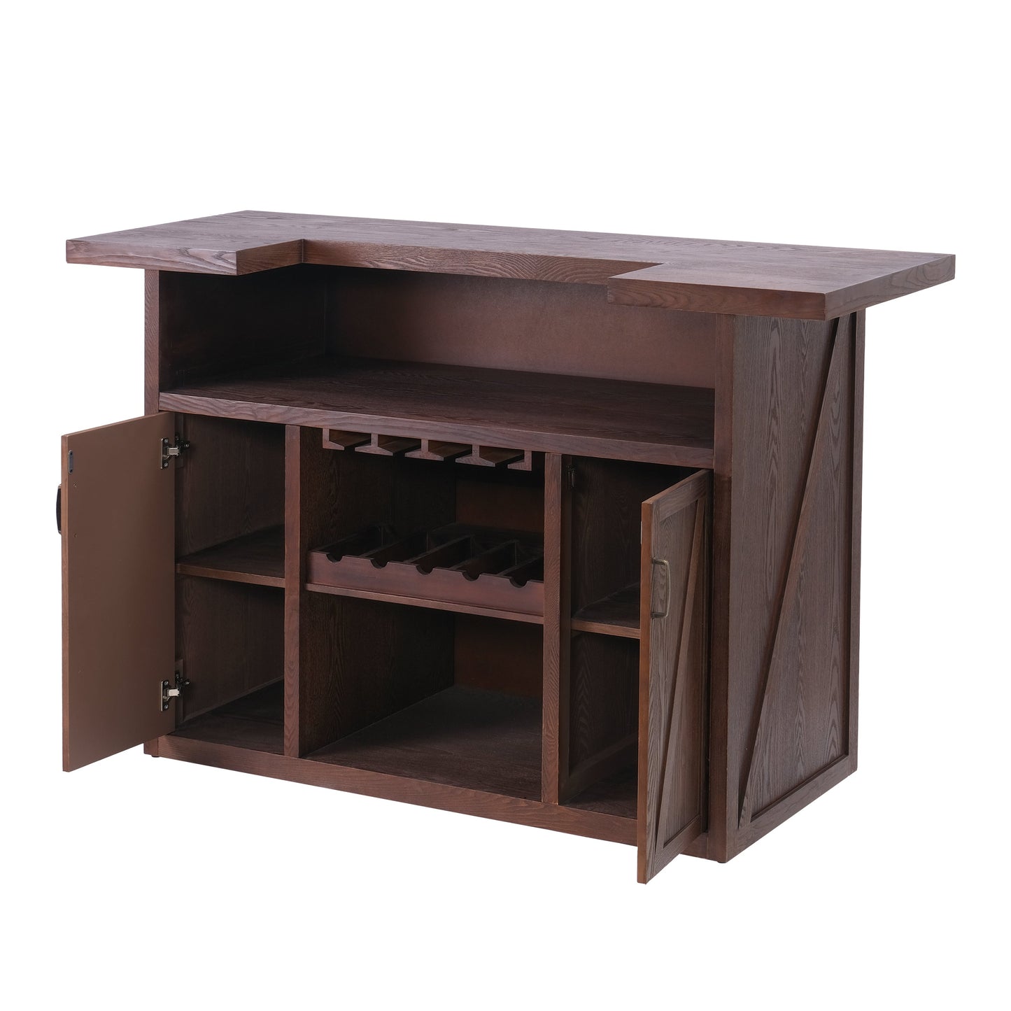 41.35"H Bar Table or Wine Cabinet - Brown Antique