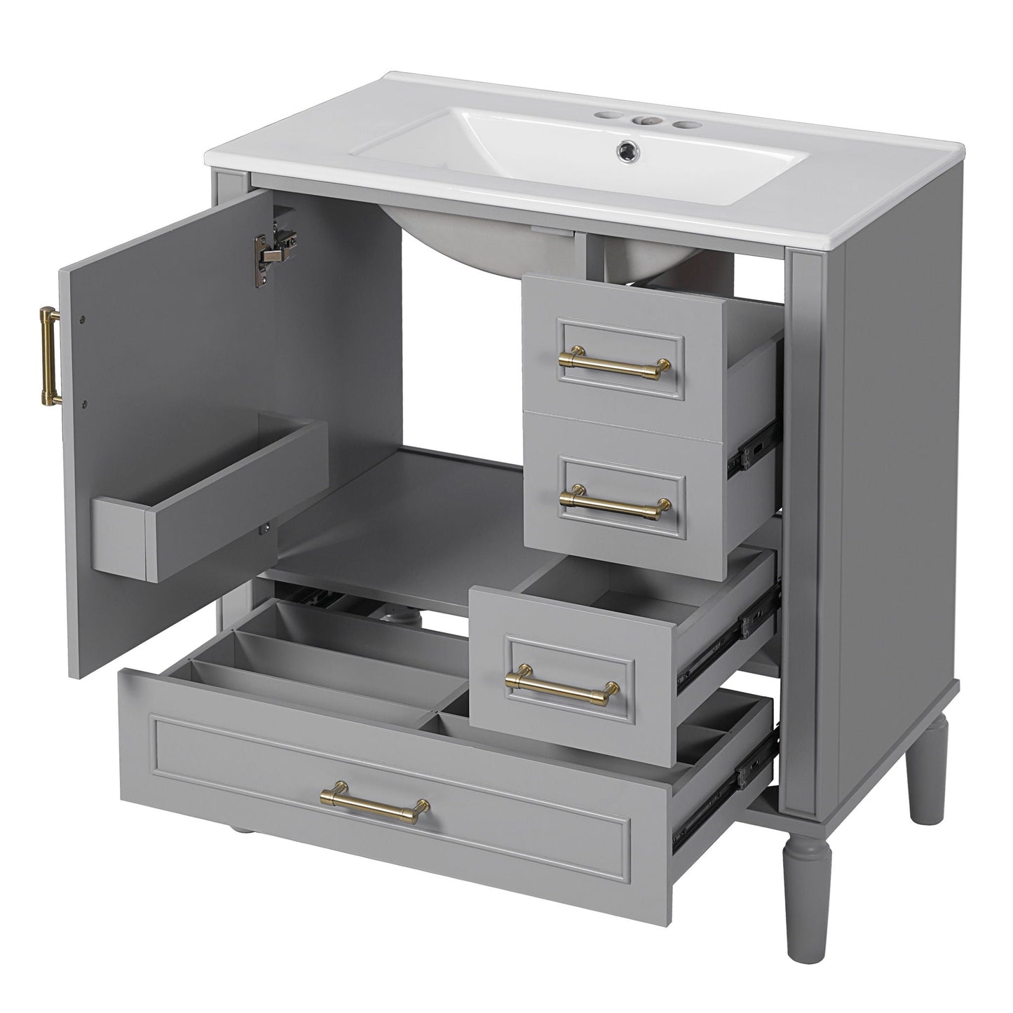 Traditional Bathroom Vanity Set With Soft Close Doors
