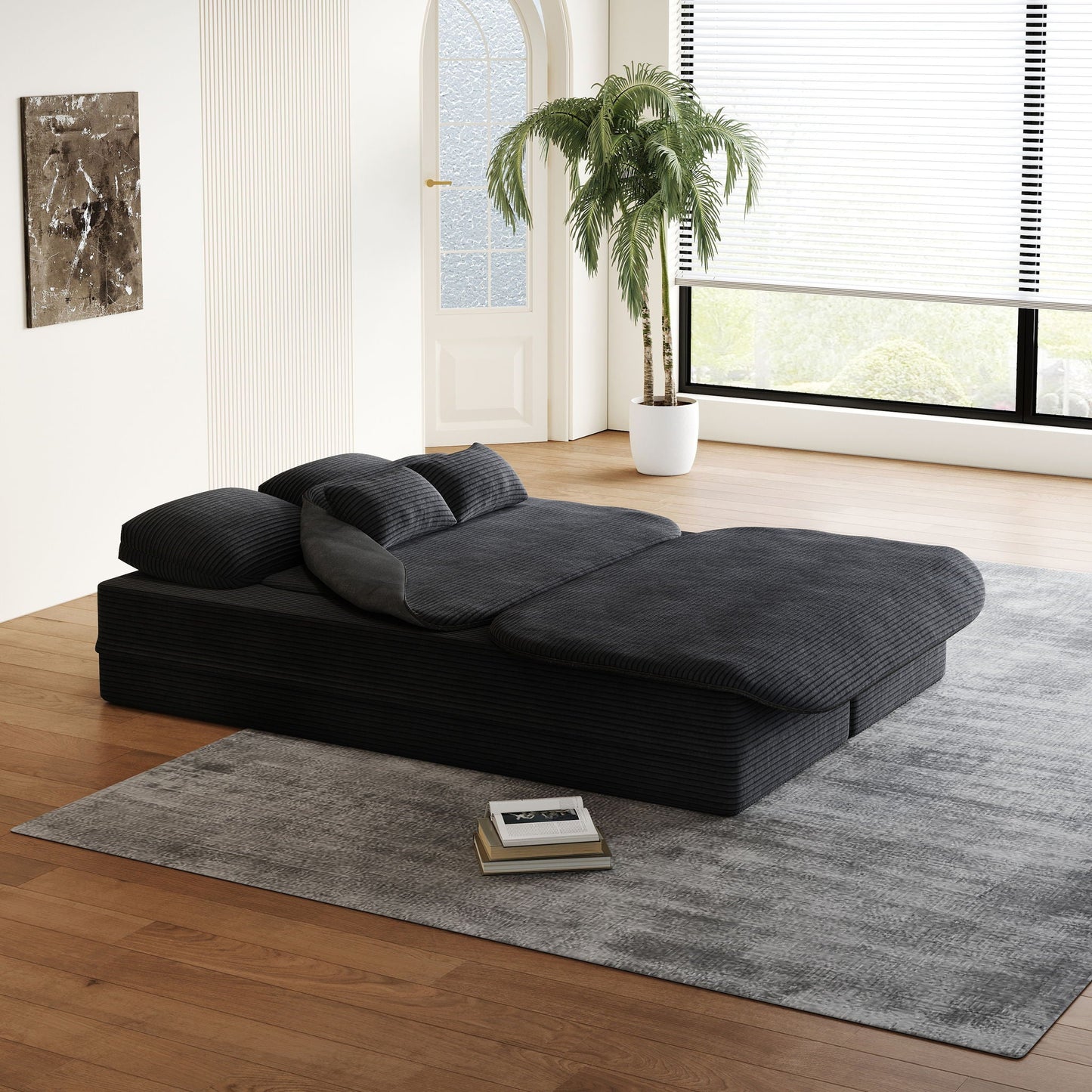 2 In 1 Foldable Sofa Bed With Multi Functional Blanket