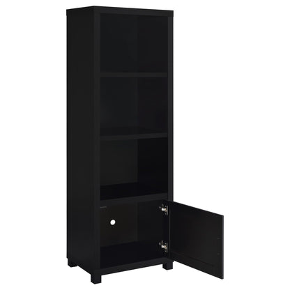 Sachin 3-shelf Engineered Wood Media Tower Black