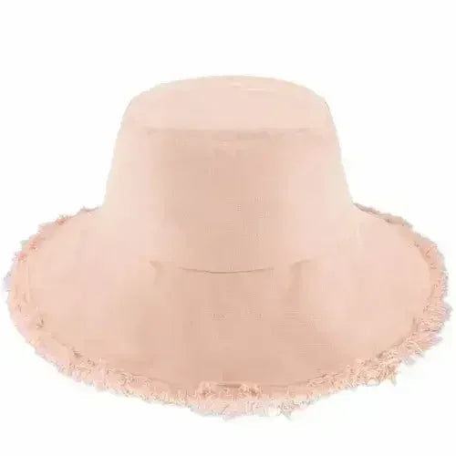 Frayed Bucket Hat - Wide Brim Cotton - UPF 50+ Sun Protection - One Size