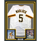 Framed Autographed/Signed Bill Madlock 35x39 Pittsburgh White Baseball Jersey JSA COA