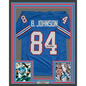 Framed Autographed/Signed Billy White Shoes Johnson 35x39 Tennessee Retro Light Blue Football Jersey JSA COA