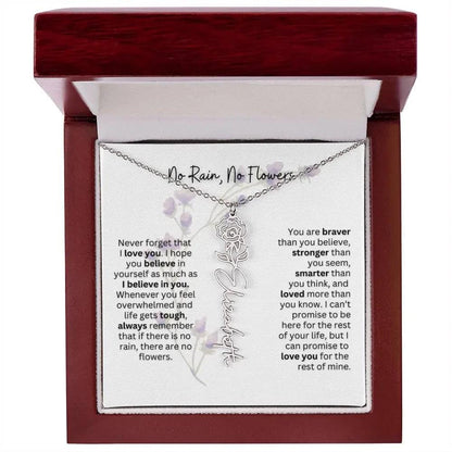 Birth Flower Necklace | Heartfelt Gift for Bonus Daughter from Stepmom or Stepdad