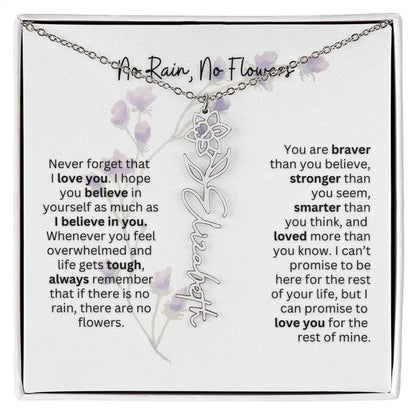 Birth Flower Necklace | Heartfelt Gift for Bonus Daughter from Stepmom or Stepdad