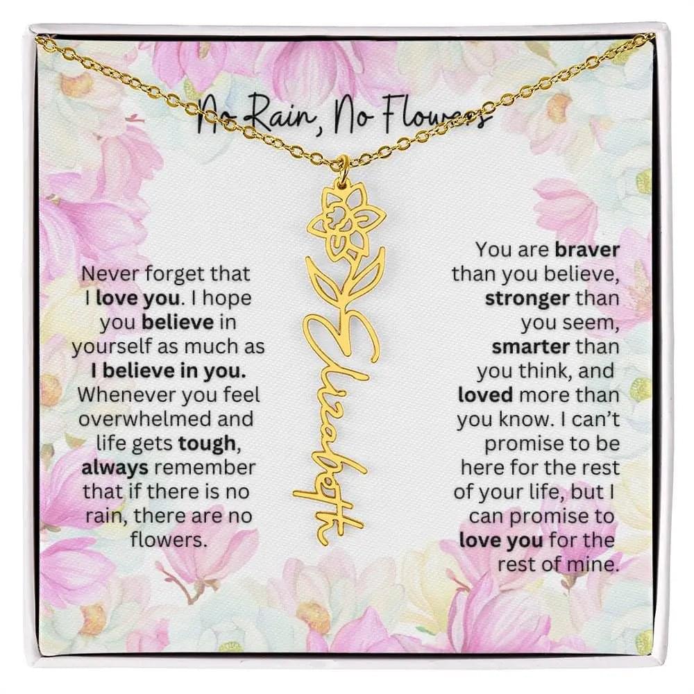 Birth Flower Necklace | Cherished Gift for Granddaughter from Grandma or Grandpa