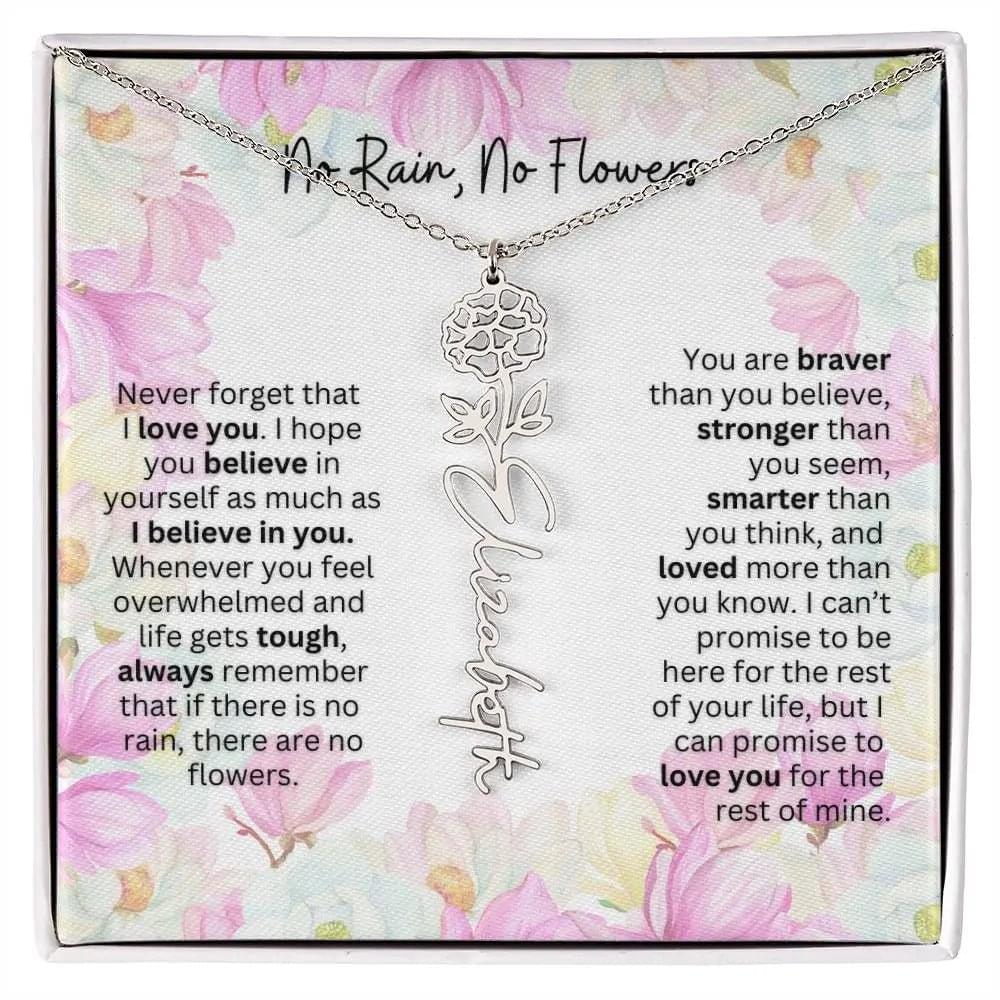 Birth Flower Necklace | Cherished Gift for Granddaughter from Grandma or Grandpa