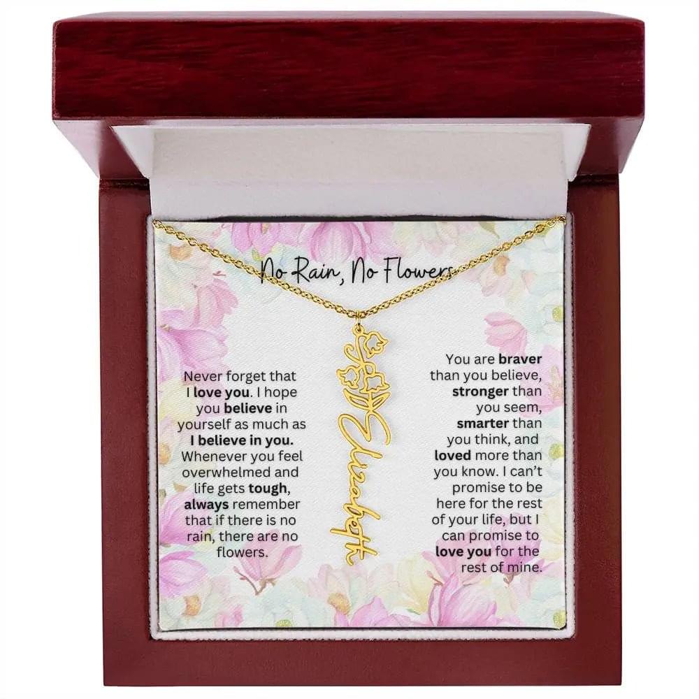 Birth Flower Necklace | Cherished Gift for Granddaughter from Grandma or Grandpa