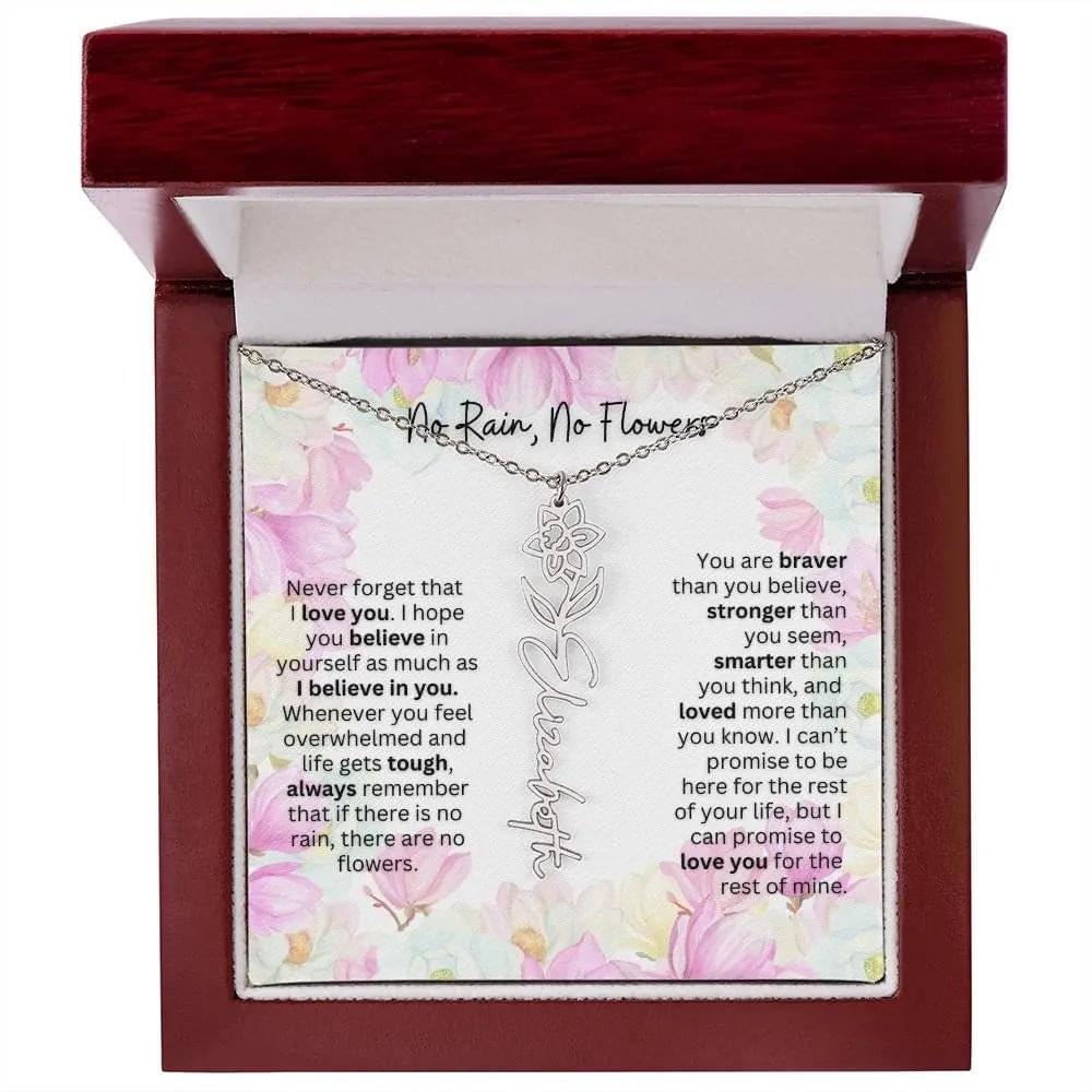 Birth Flower Necklace | Cherished Gift for Granddaughter from Grandma or Grandpa