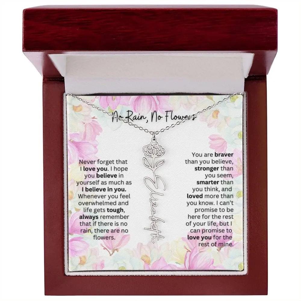 Birth Flower Necklace | Cherished Gift for Granddaughter from Grandma or Grandpa