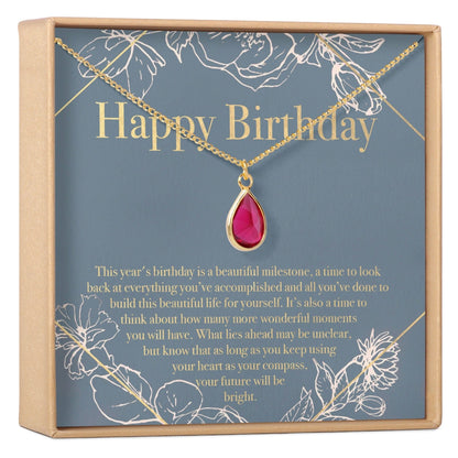 Birthday Birthstone Necklace, Multiple Styles Necklace